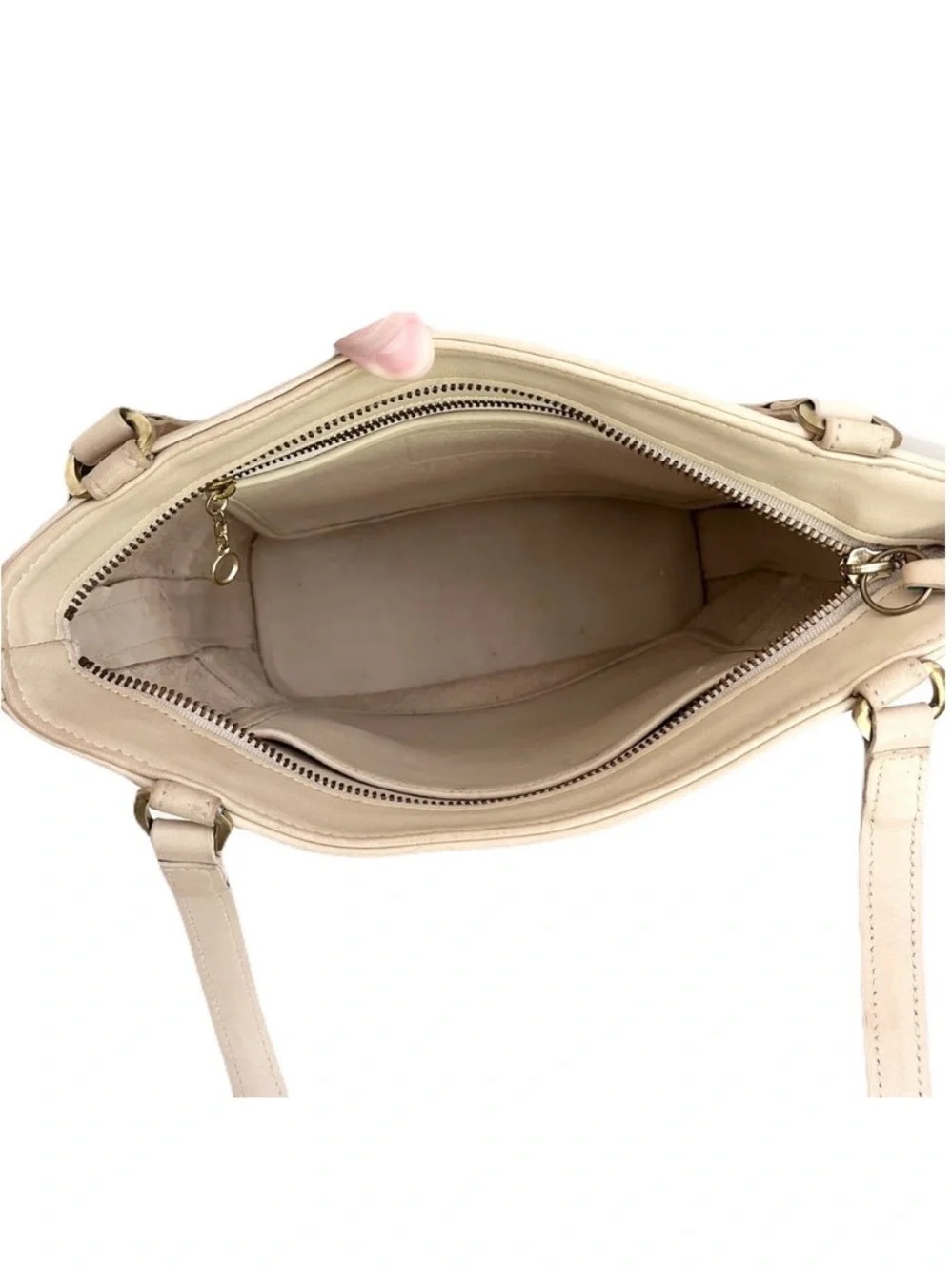 Vintage Coach Ivory Bone Leather ‘Tribeca’ 9098 Tote Bag